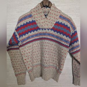 Women's Vintage Wool Obermeyer Printed Fair Isle Ski Sweater Tuckahoe Medium
